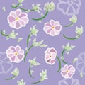 Flower vector continuous pattern